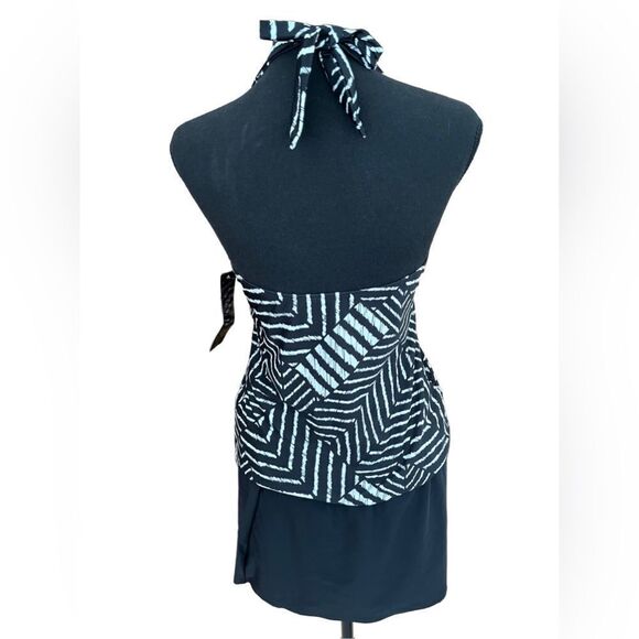 New with tags Anne Cole Collection 2 piece tankini, black/white size 8 - Picture 3 of 13